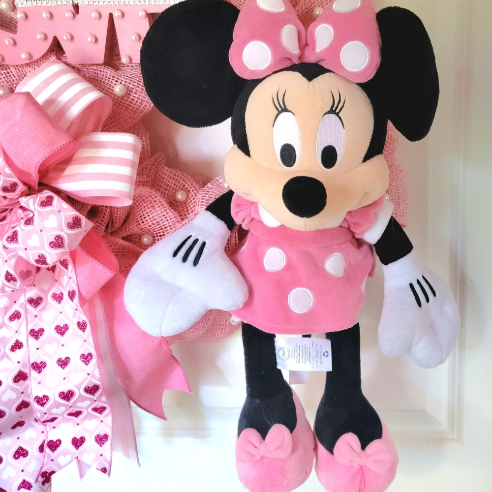 Minnie Mouse Wreath Deco Mesh Bow Genuine Disney Engagement Anniversary … - Picture 2 of 5